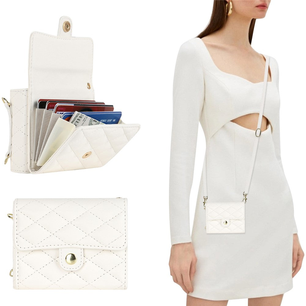 ZD 03 for Samsung Galaxy Z Flip7 FE 5G / Z Flip6 5G Case Bag Design PU Leather Crossbody Phone Cover RFID Blocking - White