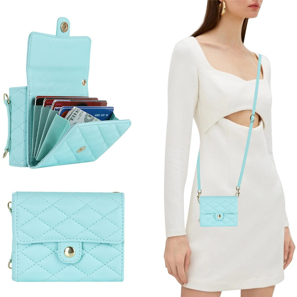 ZD 03 for Samsung Galaxy Z Flip7 FE 5G / Z Flip6 5G Case Bag Design PU Leather Crossbody Phone Cover RFID Blocking - Blue