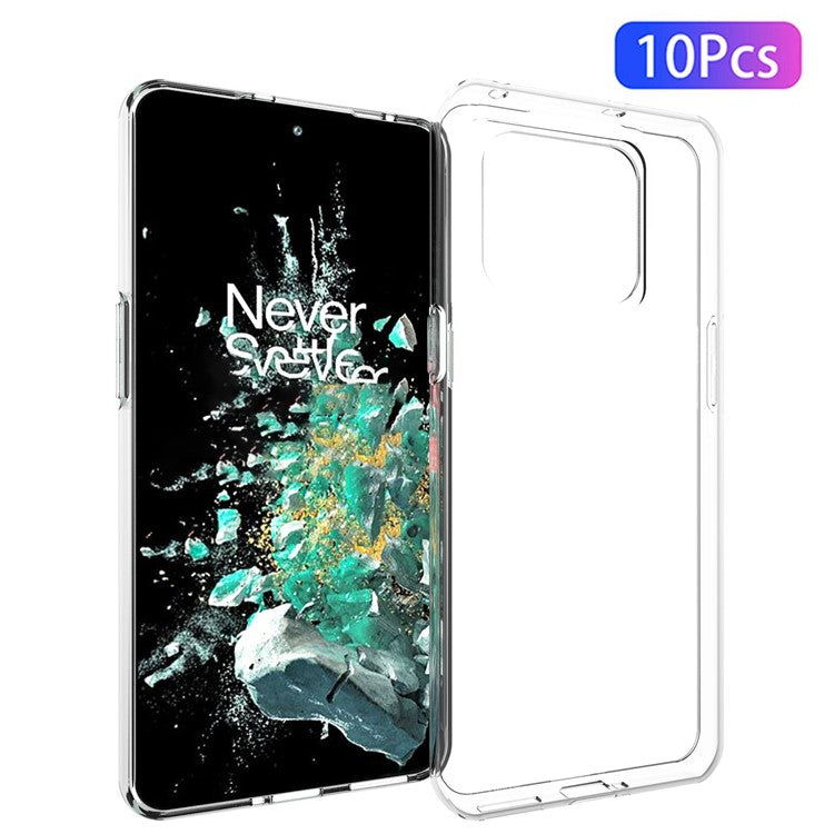 10Pcs / Pack For OnePlus 10T 5G / Ace Pro 5G Anti-scratch Crystal Clear TPU Case Inner Watermark-Free Phone Cover