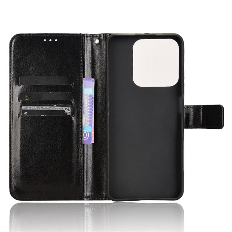 For Realme C63 4G / C61 4G / Narzo N63 4G Case Wallet PU Leather Flip Phone Cover - Black
