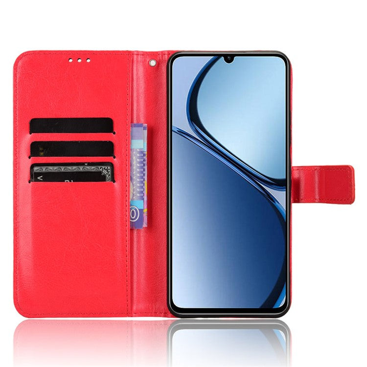For Realme C63 4G / C61 4G / Narzo N63 4G Case Wallet PU Leather Flip Phone Cover - Red