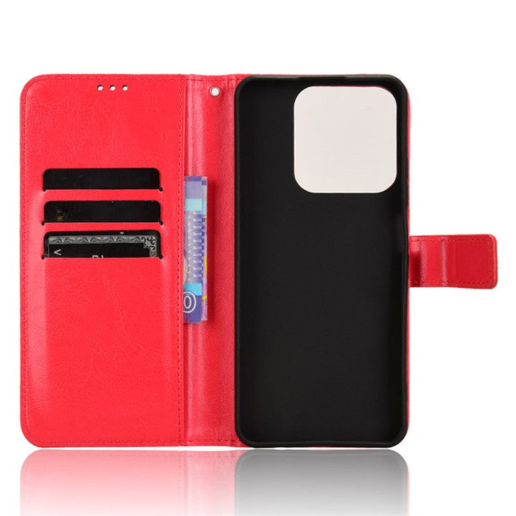 For Realme C63 4G / C61 4G / Narzo N63 4G Case Wallet PU Leather Flip Phone Cover - Red