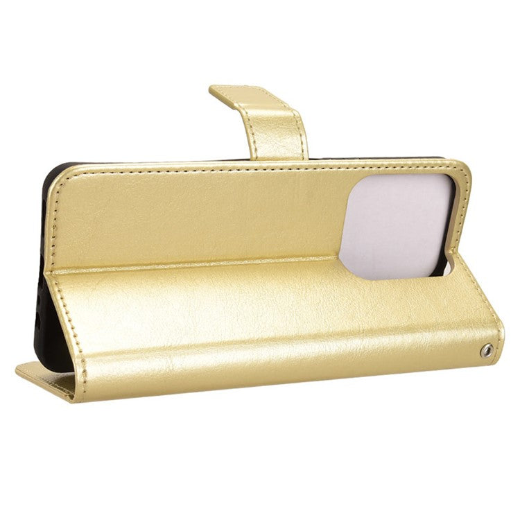 For Realme C63 4G / C61 4G / Narzo N63 4G Case Wallet PU Leather Flip Phone Cover - Gold