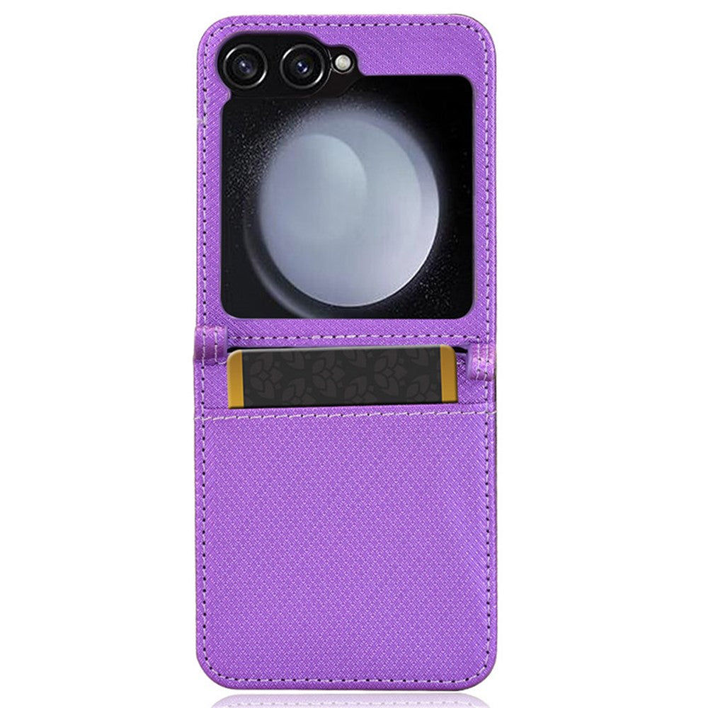 For Samsung Galaxy Z Flip7 FE 5G / Z Flip6 5G Case Leather Phone Cover with Card Slot - Purple