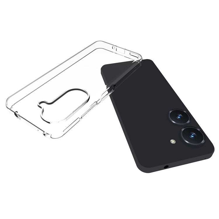 10Pcs / Pack For Asus Zenfone 9 5G Transparent TPU Phone Case Shockproof Precise Cutouts Inner Watermark-Free Phone Cover
