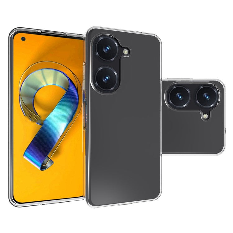 10Pcs / Pack For Asus Zenfone 9 5G Transparent TPU Phone Case Shockproof Precise Cutouts Inner Watermark-Free Phone Cover