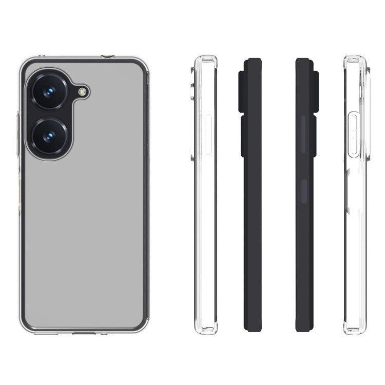 10Pcs / Pack For Asus Zenfone 9 5G Transparent TPU Phone Case Shockproof Precise Cutouts Inner Watermark-Free Phone Cover