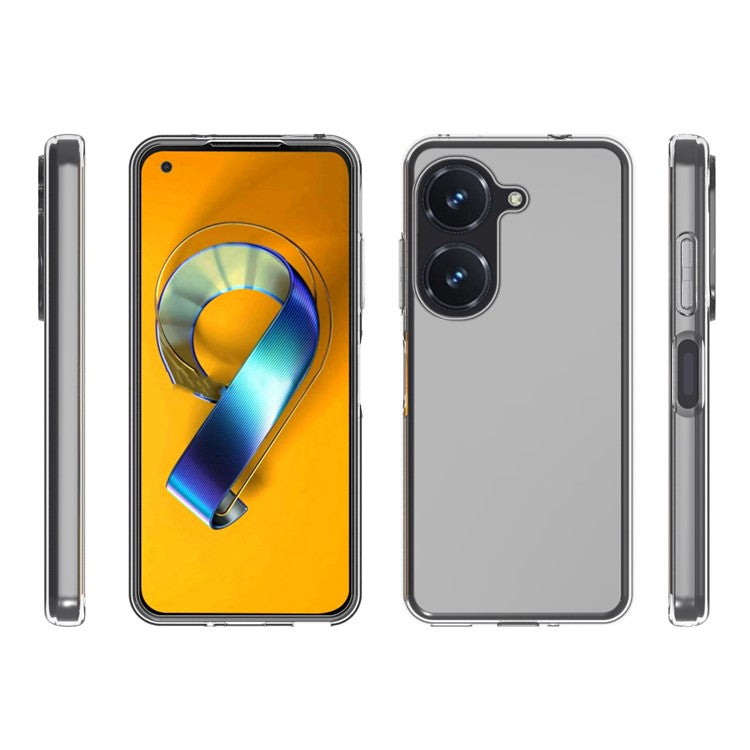 10Pcs / Pack For Asus Zenfone 9 5G Transparent TPU Phone Case Shockproof Precise Cutouts Inner Watermark-Free Phone Cover