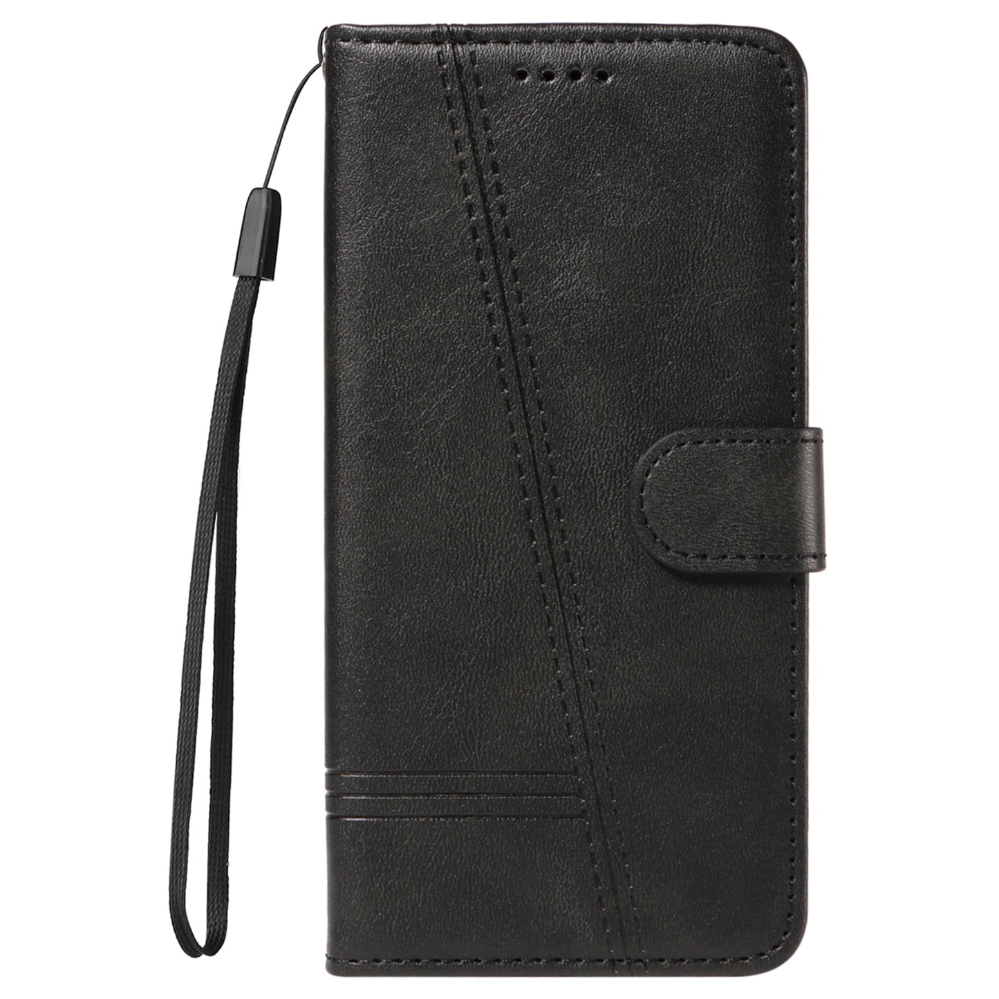 For vivo S19 5G / V40 5G Case Lines Imprint PU Leather Wallet Phone Cover - Black