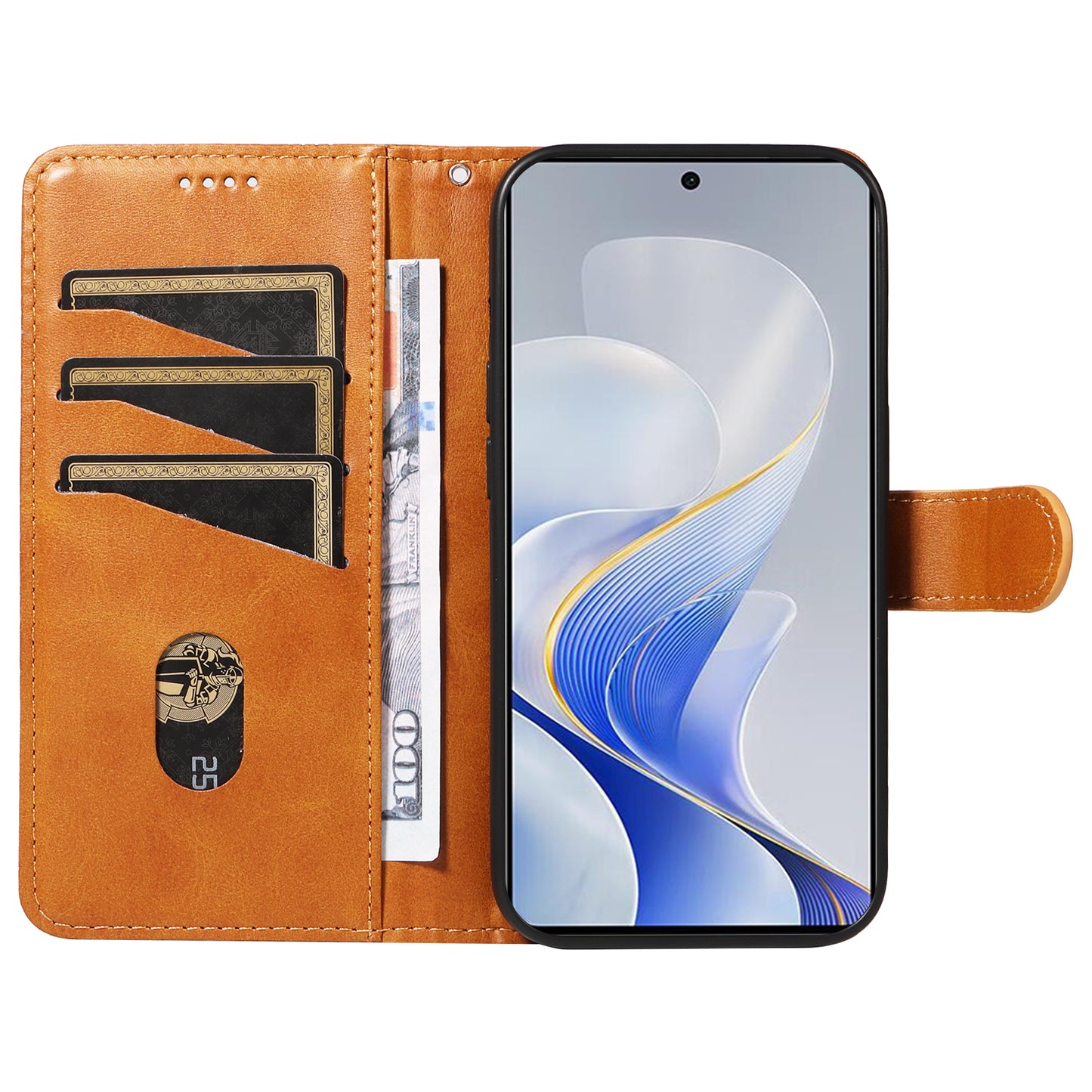 For vivo S19 5G / V40 5G Case Lines Imprint PU Leather Wallet Phone Cover - Yellow