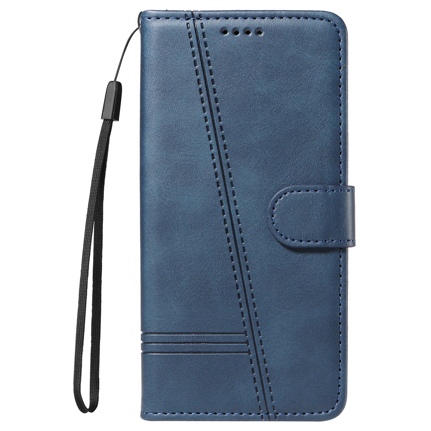 For vivo S19 5G / V40 5G Case Lines Imprint PU Leather Wallet Phone Cover - Blue