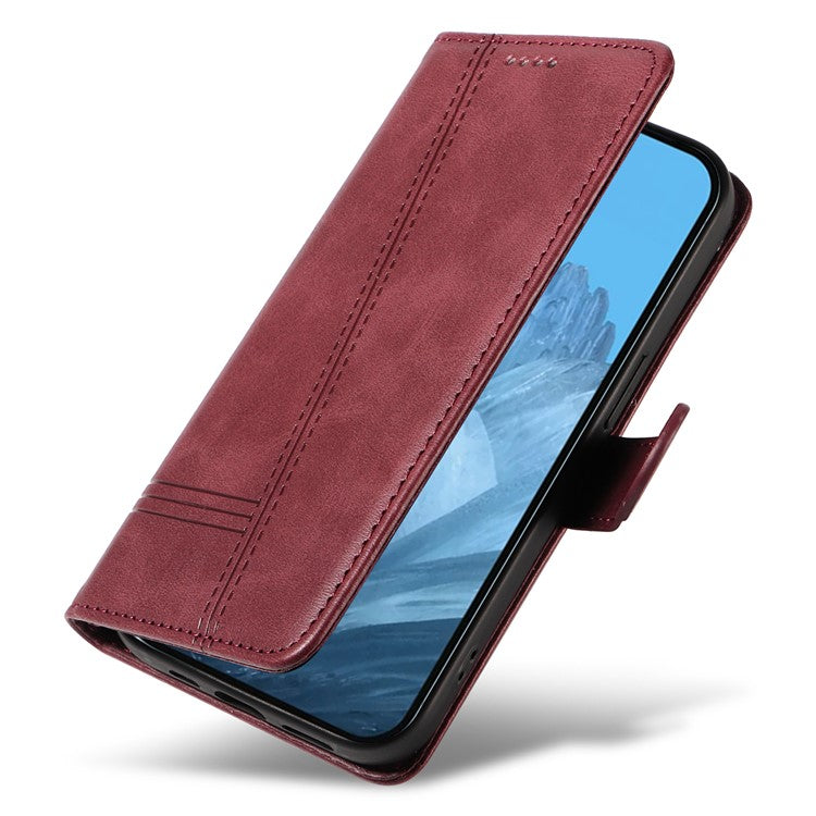 For Google Pixel 9 / 9 Pro Case Leather Book Flip Phone Cover Wallet Stand View - Wine Red
