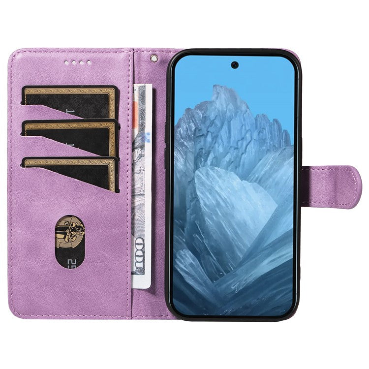 For Google Pixel 9 / 9 Pro Case Leather Book Flip Phone Cover Wallet Stand View - Light Purple