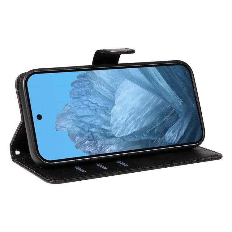 For Google Pixel 9 / 9 Pro Case Leather Book Flip Phone Cover Wallet Stand View - Black