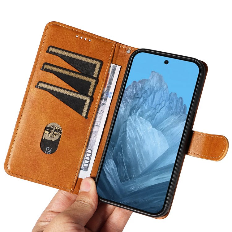 For Google Pixel 9 / 9 Pro Case Leather Book Flip Phone Cover Wallet Stand View - Yellow