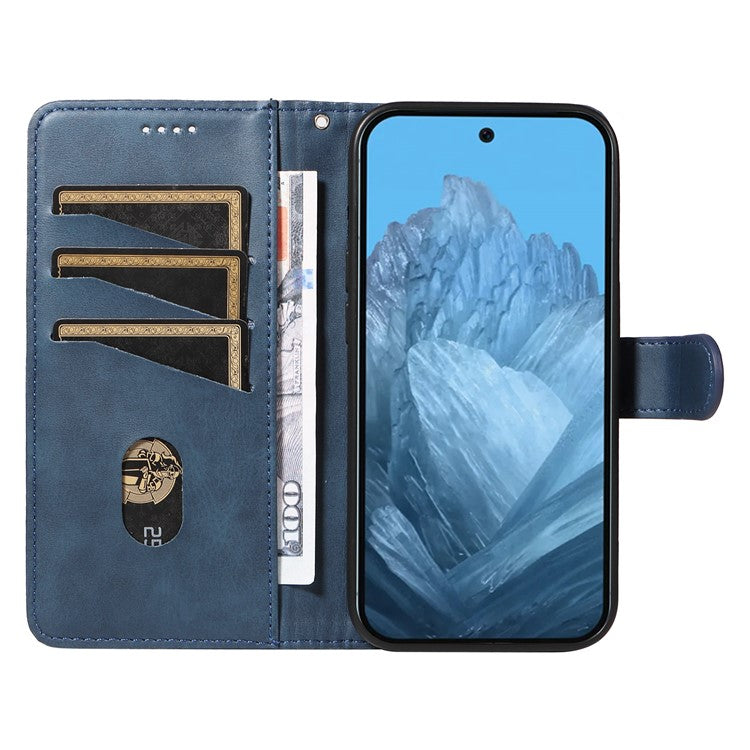 For Google Pixel 9 / 9 Pro Case Leather Book Flip Phone Cover Wallet Stand View - Blue