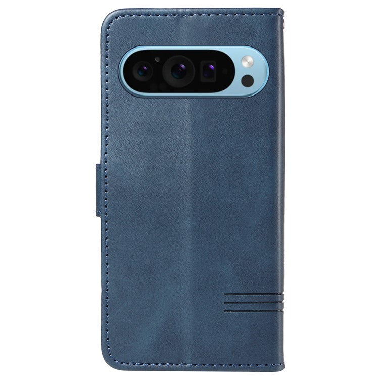 For Google Pixel 9 / 9 Pro Case Leather Book Flip Phone Cover Wallet Stand View - Blue