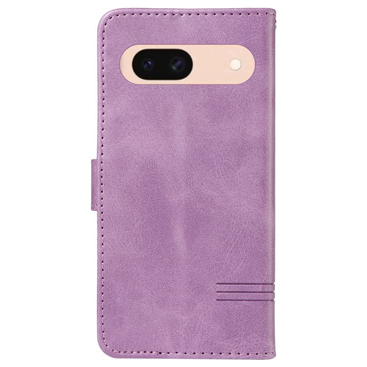 For Google Pixel 8a Wallet Case Flip Folio Leather Cell Phone Cover - Light Purple
