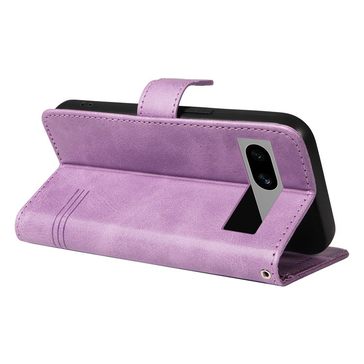 For Google Pixel 7a Case Wallet PU Leather Phone Cover with Stand View - Light Purple