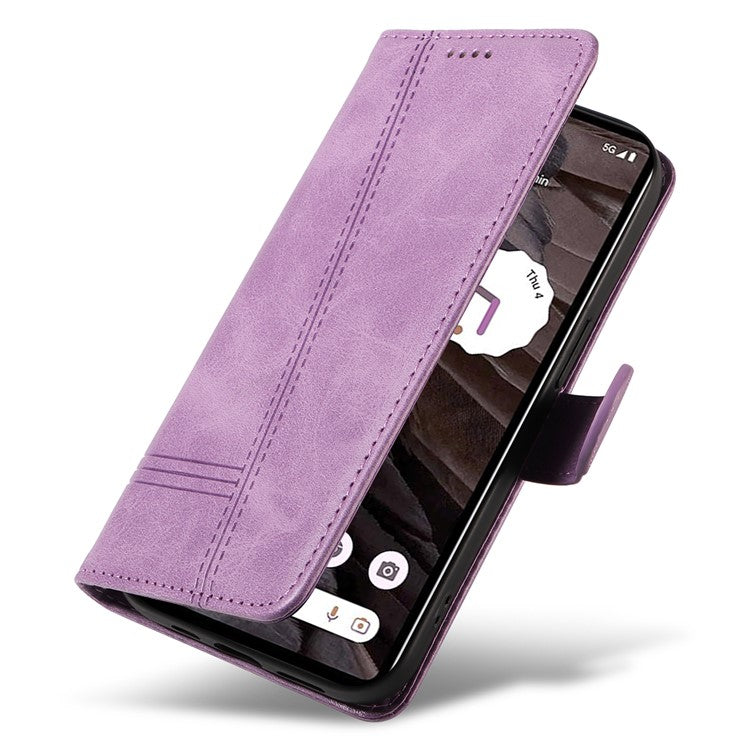 For Google Pixel 7a Case Wallet PU Leather Phone Cover with Stand View - Light Purple