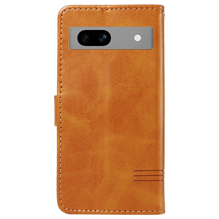 For Google Pixel 7a Case Wallet PU Leather Phone Cover with Stand View - Yellow