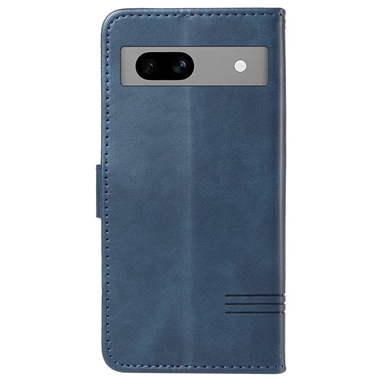For Google Pixel 7a Case Wallet PU Leather Phone Cover with Stand View - Blue