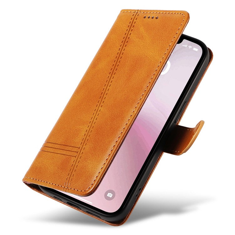 For iPhone 16e Case Wallet Leather Flip Phone Cover with Hand Strap - Yellow