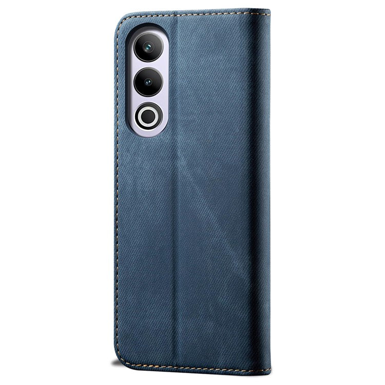 For OnePlus Ace 3V 5G Case Jeans Cloth Texture Leather Phone Cover Stand Function, TPU Inner Shell - Blue
