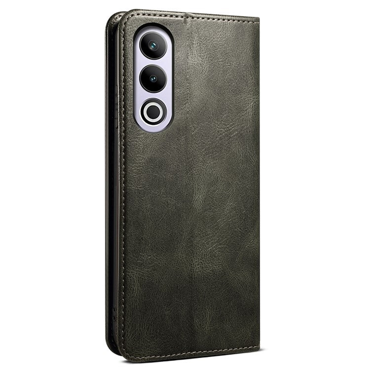 For OnePlus Ace 3V 5G Case Wallet Leather Phone Cover Stand Hidden Magnetic Adsorption - Green