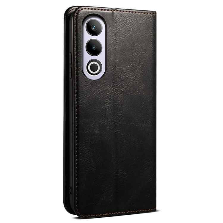 For OnePlus Ace 3V 5G Case Wallet Leather Phone Cover Stand Hidden Magnetic Adsorption - Black