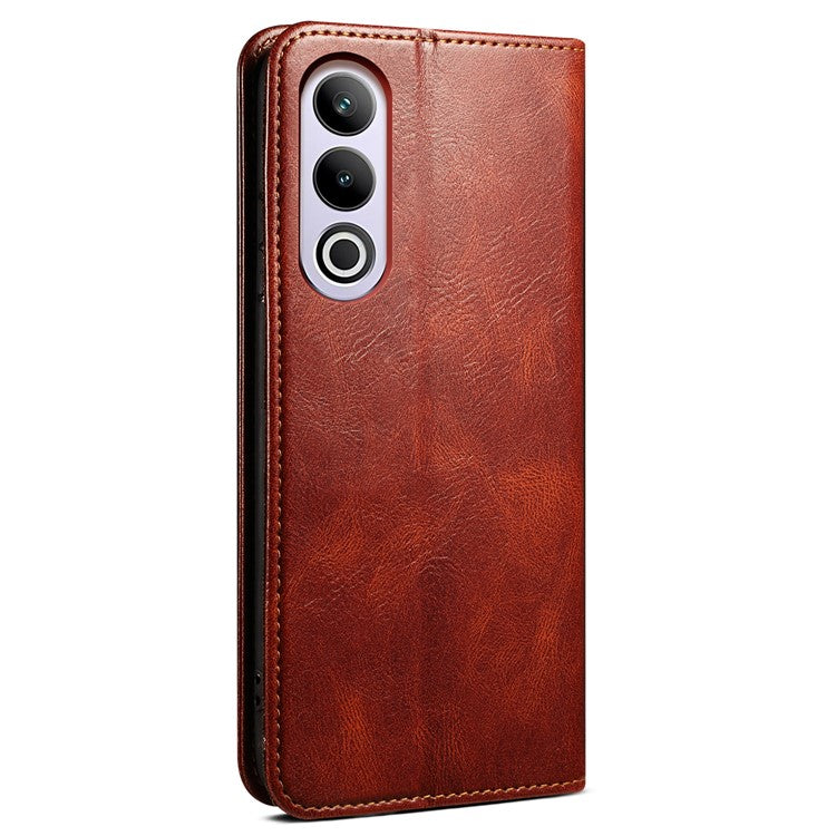 For OnePlus Ace 3V 5G Case Wallet Leather Phone Cover Stand Hidden Magnetic Adsorption - Brown