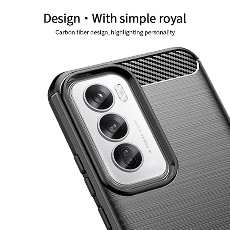MOFI JK TPU Series-1 For Oppo Reno12 5G (Global) Case Carbon Fiber Texture TPU Soft Phone Cover - Red