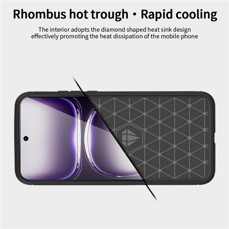 MOFI JK TPU Series-1 For Oppo Reno12 5G (Global) Case Carbon Fiber Texture TPU Soft Phone Cover - Red