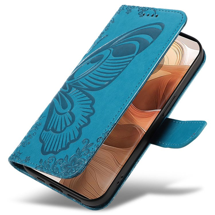 For Motorola Moto X50 Ultra 5G / Edge 50 Ultra 5G Case Butterfly PU Leather Phone Cover Folio Wallet - Blue