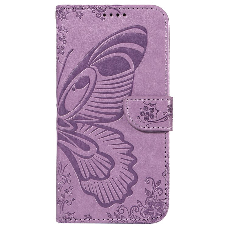 For Motorola Moto X50 Ultra 5G / Edge 50 Ultra 5G Case Butterfly PU Leather Phone Cover Folio Wallet - Light Purple