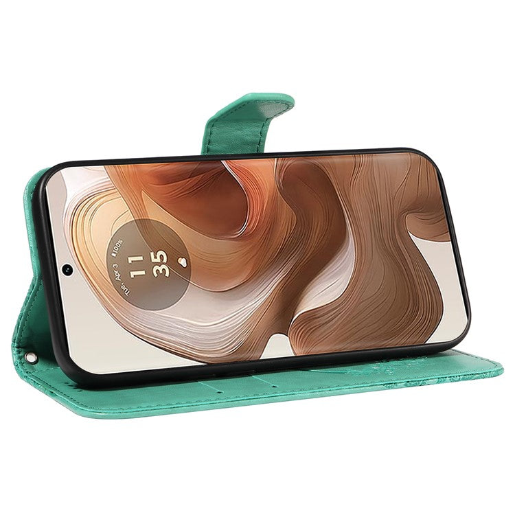 For Motorola Moto X50 Ultra 5G / Edge 50 Ultra 5G Case Butterfly PU Leather Phone Cover Folio Wallet - Green