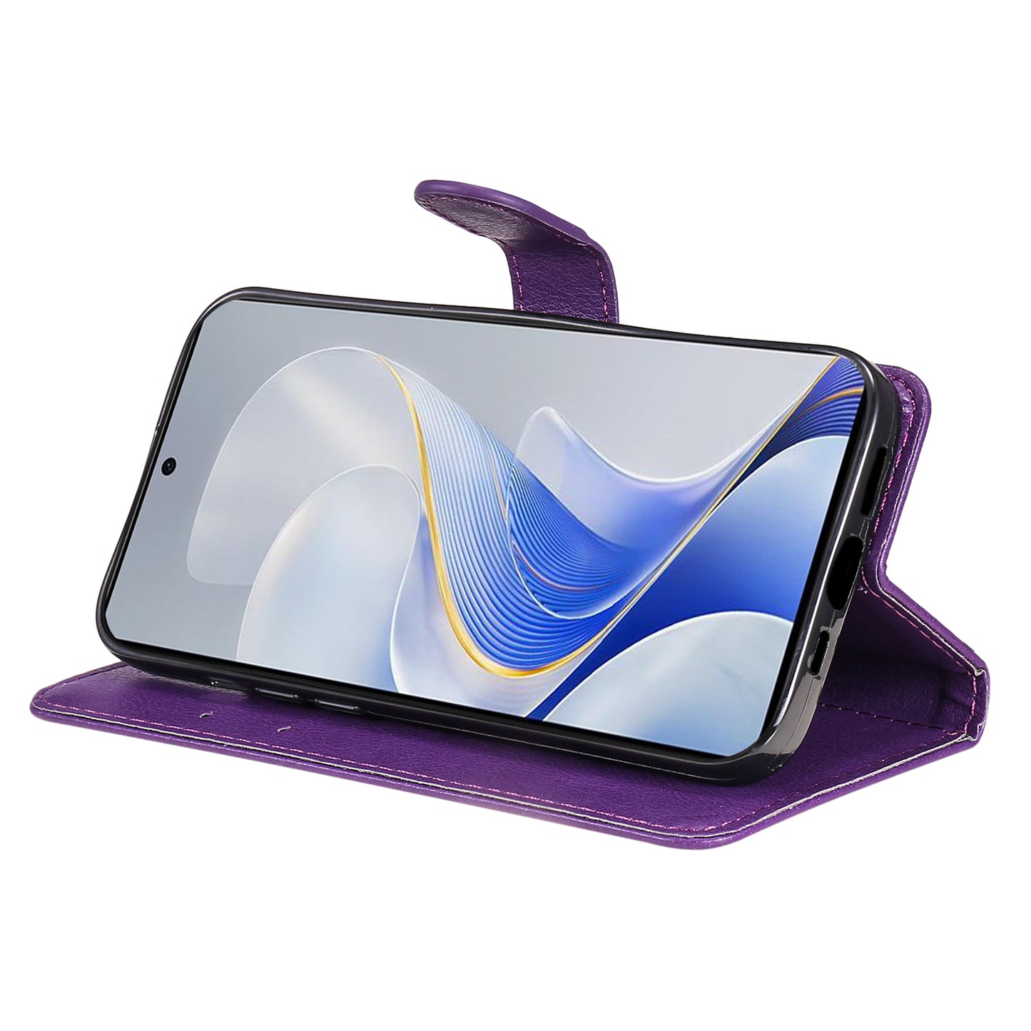 KT Leather Series-2 for vivo S19 5G / V40 5G Case Solid Color Wallet Phone Cover - Purple