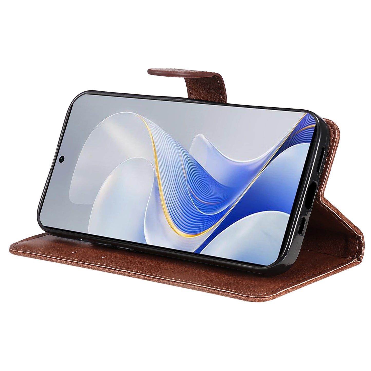 KT Leather Series-2 for vivo S19 5G / V40 5G Case Solid Color Wallet Phone Cover - Brown