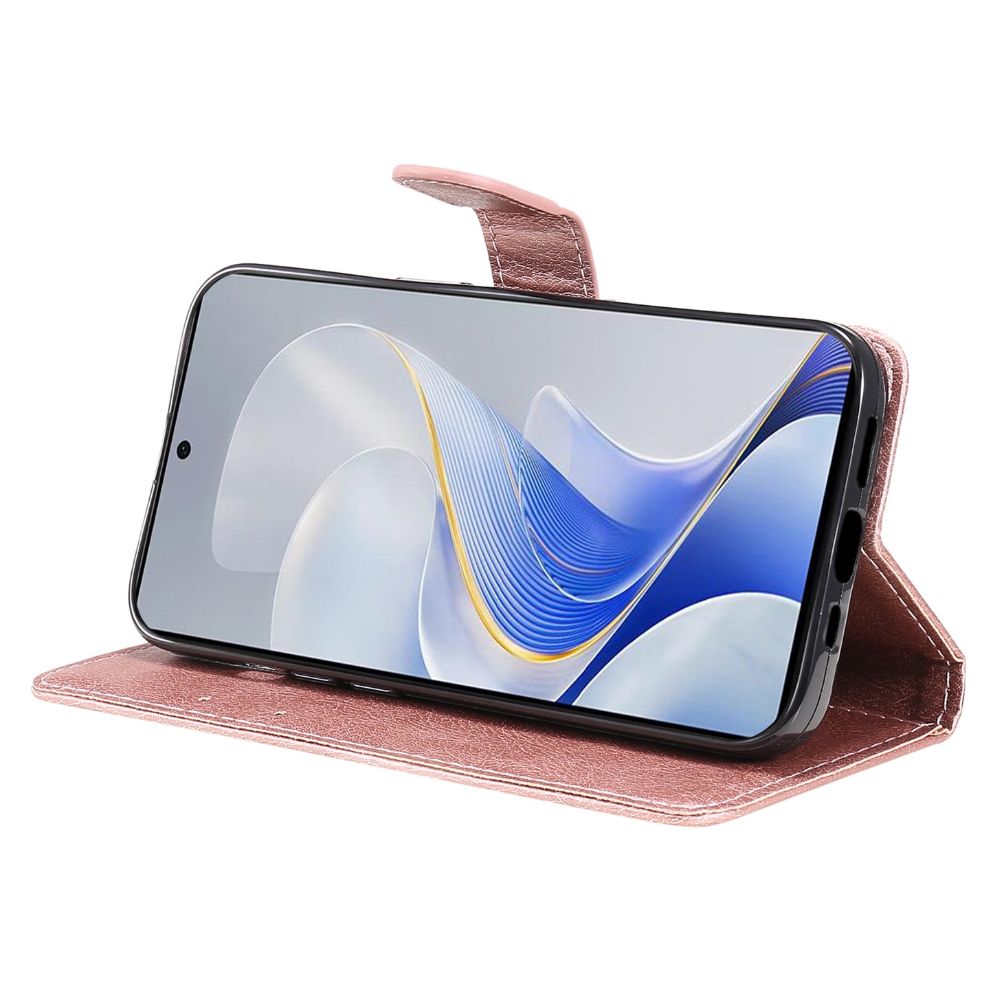 KT Leather Series-2 for vivo S19 5G / V40 5G Case Solid Color Wallet Phone Cover - Rose Gold