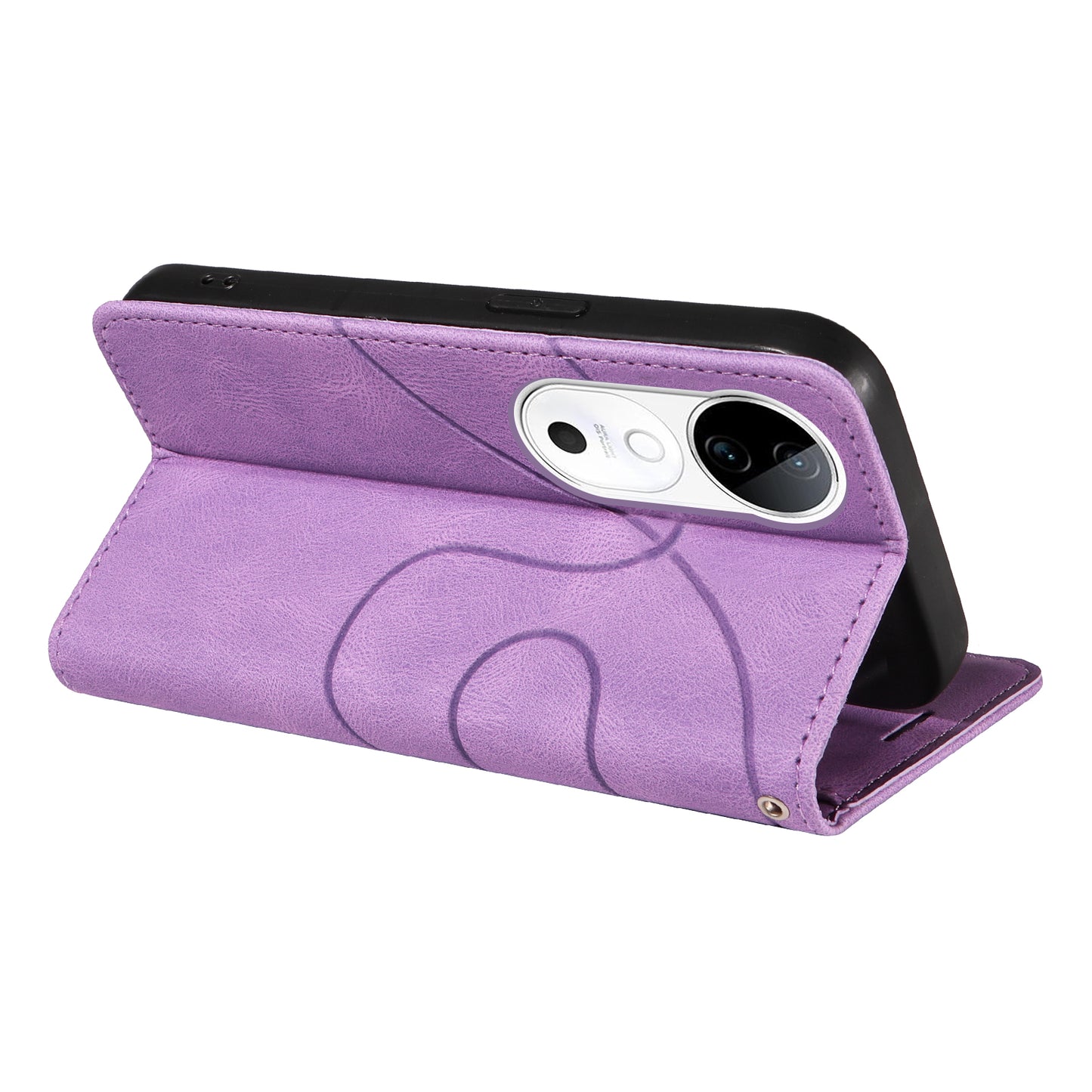 KT Leather Series-1 For vivo S19 5G / V40 5G Case PU Leather Dual Color Phone Cover - Light Purple