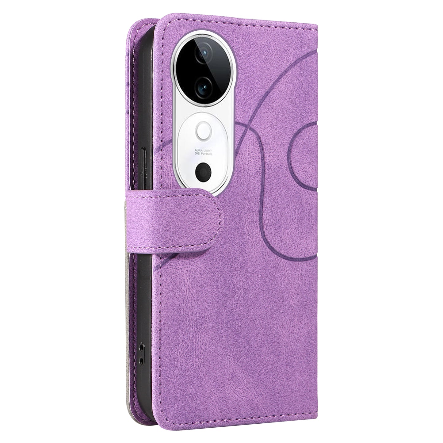KT Leather Series-1 For vivo S19 5G / V40 5G Case PU Leather Dual Color Phone Cover - Light Purple