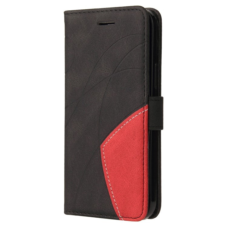 KT Leather Series-1 For Oppo Reno12 Pro 5G (Global) / Reno12 Pro 5G (China) Color Splicing Leather Phone Cover - Black
