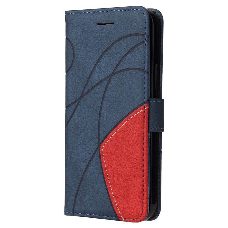 KT Leather Series-1 For Oppo Reno12 Pro 5G (Global) / Reno12 Pro 5G (China) Color Splicing Leather Phone Cover - Blue