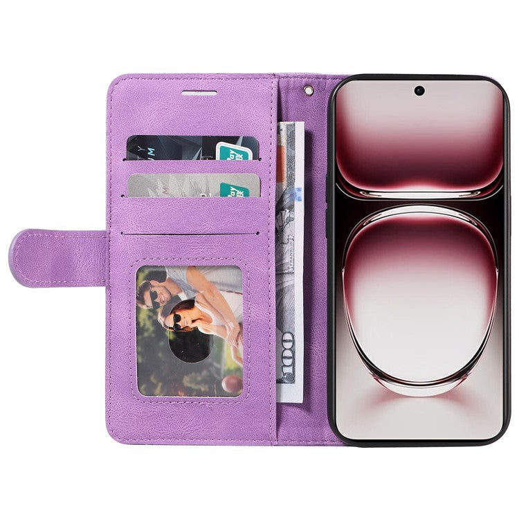 KT Leather Series-1 For Oppo Reno12 Pro 5G (Global) / Reno12 Pro 5G (China) Color Splicing Leather Phone Cover - Light Purple