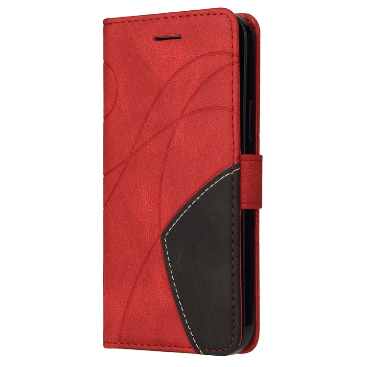 KT Leather Series-1 For Oppo Reno12 5G (Global) Color Splicing Wallet Case Leather Phone Cover - Red