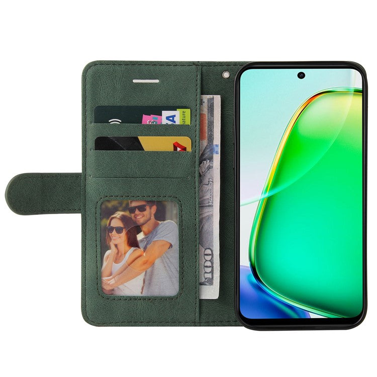 KT Leather Series-1 For vivo Y28 4G Color Splicing Wallet Case Leather Phone Cover - Green