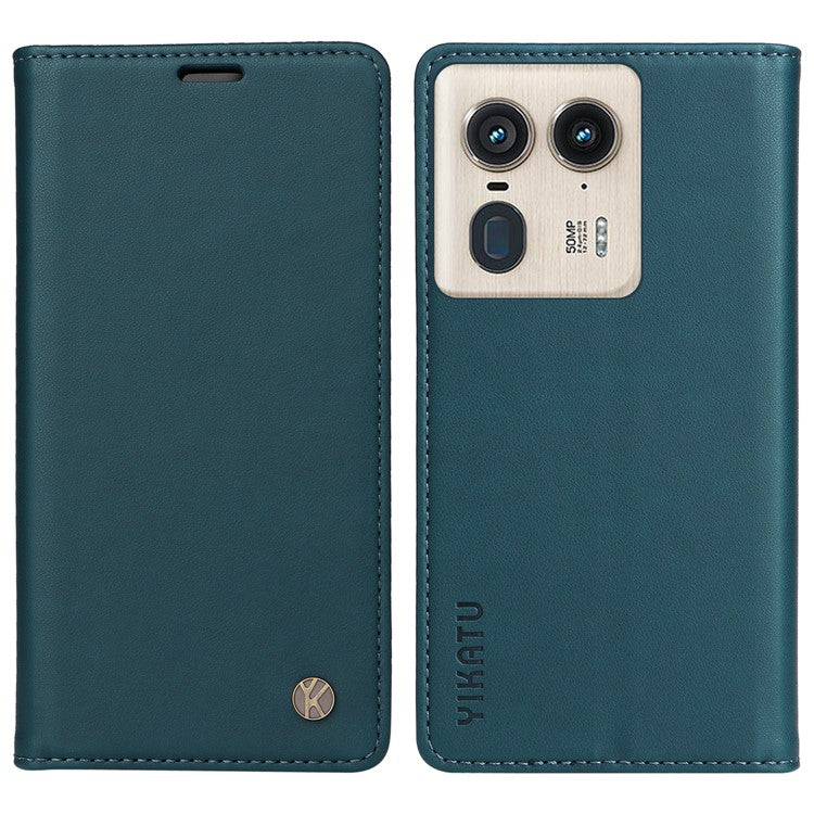 YIKATU YK-001 For Motorola Moto X50 Ultra 5G / Edge 50 Ultra 5G Case Wallet Leather + Matte TPU Phone Cover - Green