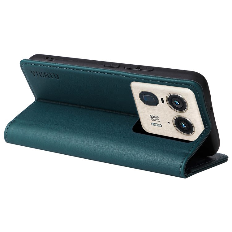 YIKATU YK-001 For Motorola Moto X50 Ultra 5G / Edge 50 Ultra 5G Case Wallet Leather + Matte TPU Phone Cover - Green