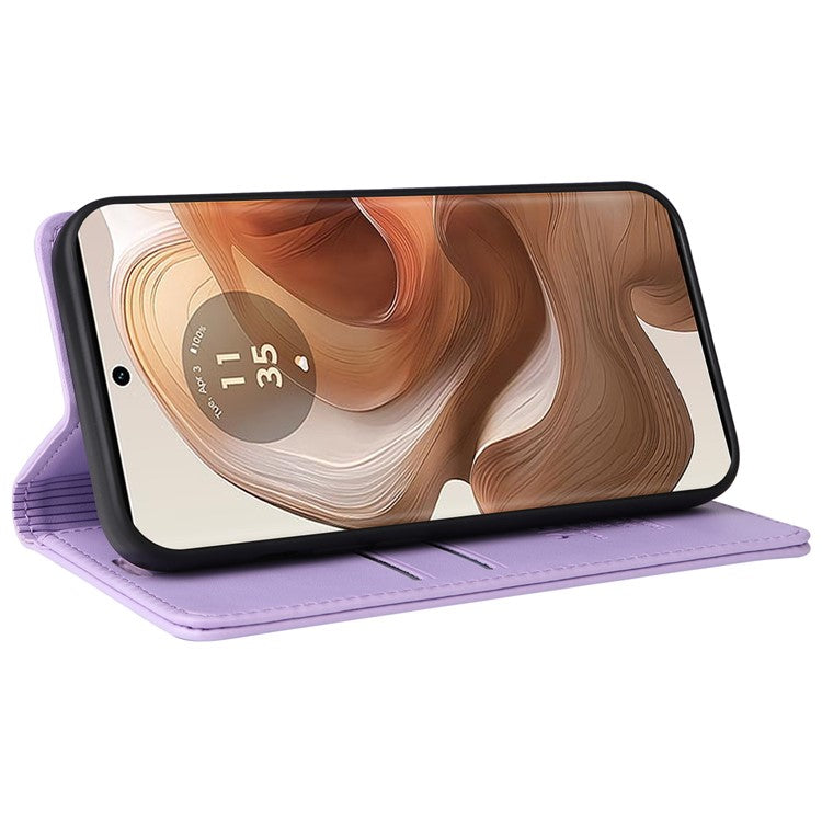 YIKATU YK-001 For Motorola Moto X50 Ultra 5G / Edge 50 Ultra 5G Case Wallet Leather + Matte TPU Phone Cover - Light Purple