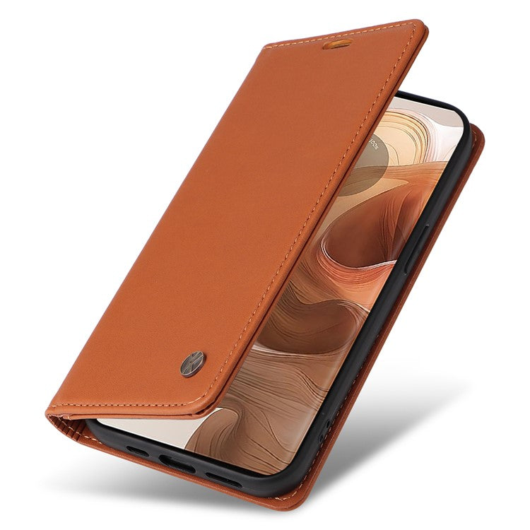 YIKATU YK-001 For Motorola Moto X50 Ultra 5G / Edge 50 Ultra 5G Case Wallet Leather + Matte TPU Phone Cover - Brown